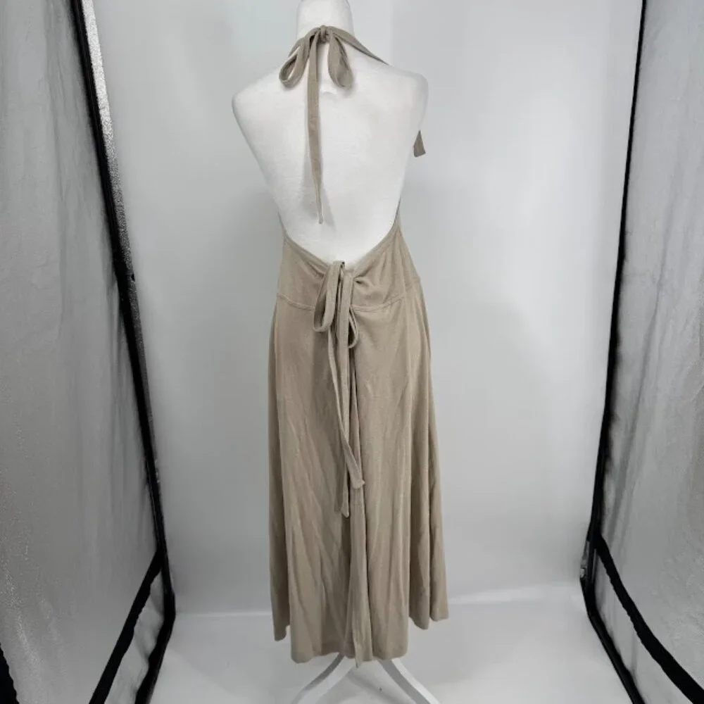 FP Beach Free People Tan Halter Cooper Midi Dress Size XS NWT - Picture 6 of 10